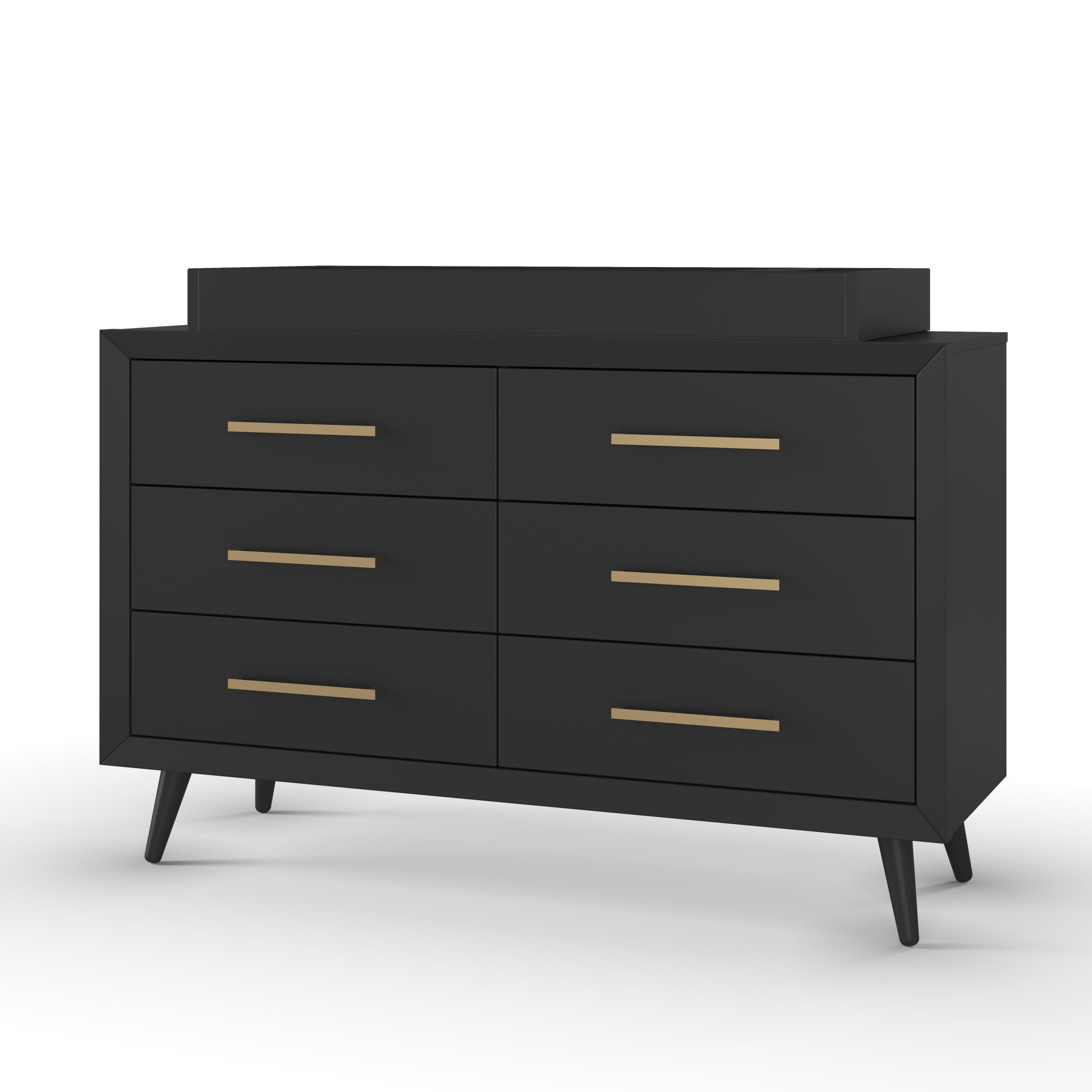 Ebony Pine Wood Rectangular Changing Table Topper