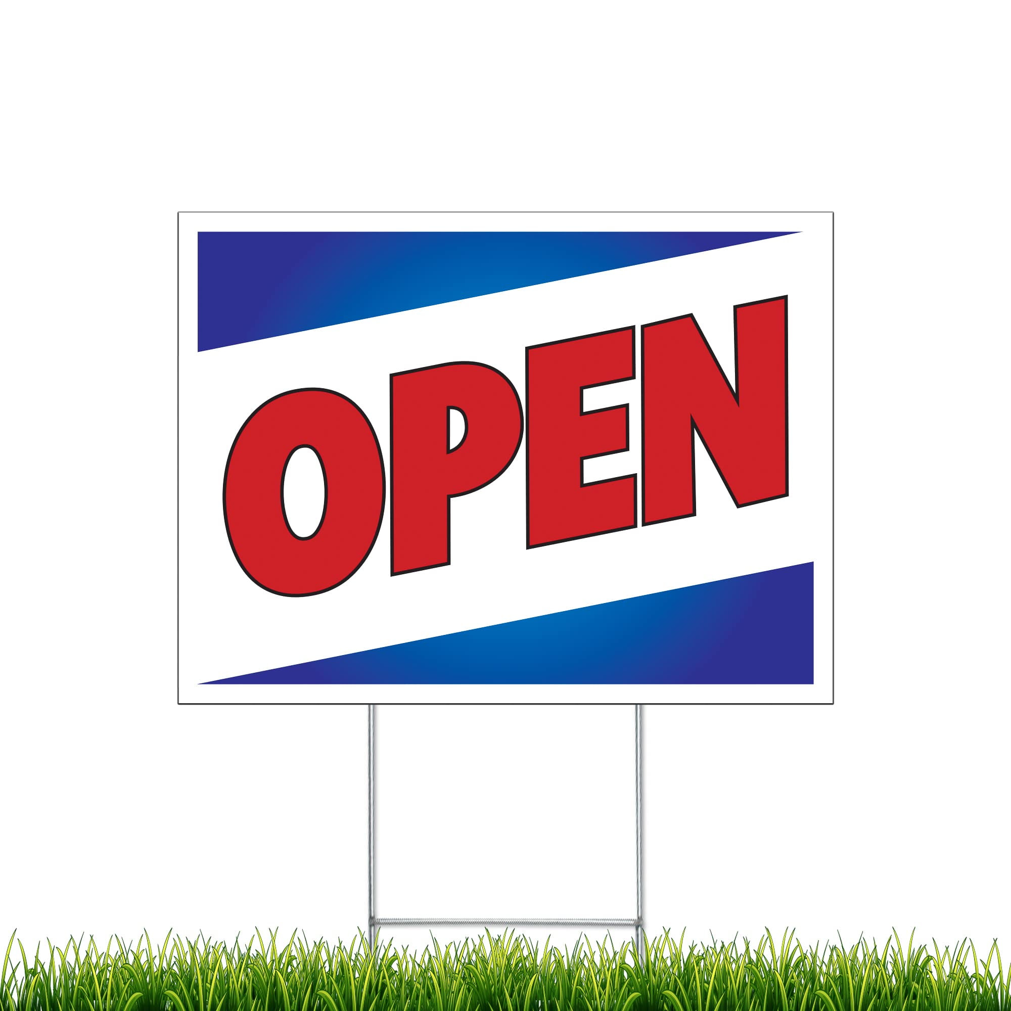 Open Standing Sign NEXT LEVEL SIGNS | Open Yard Signs | 24 W x 18 H Inches | Metal Ground ...