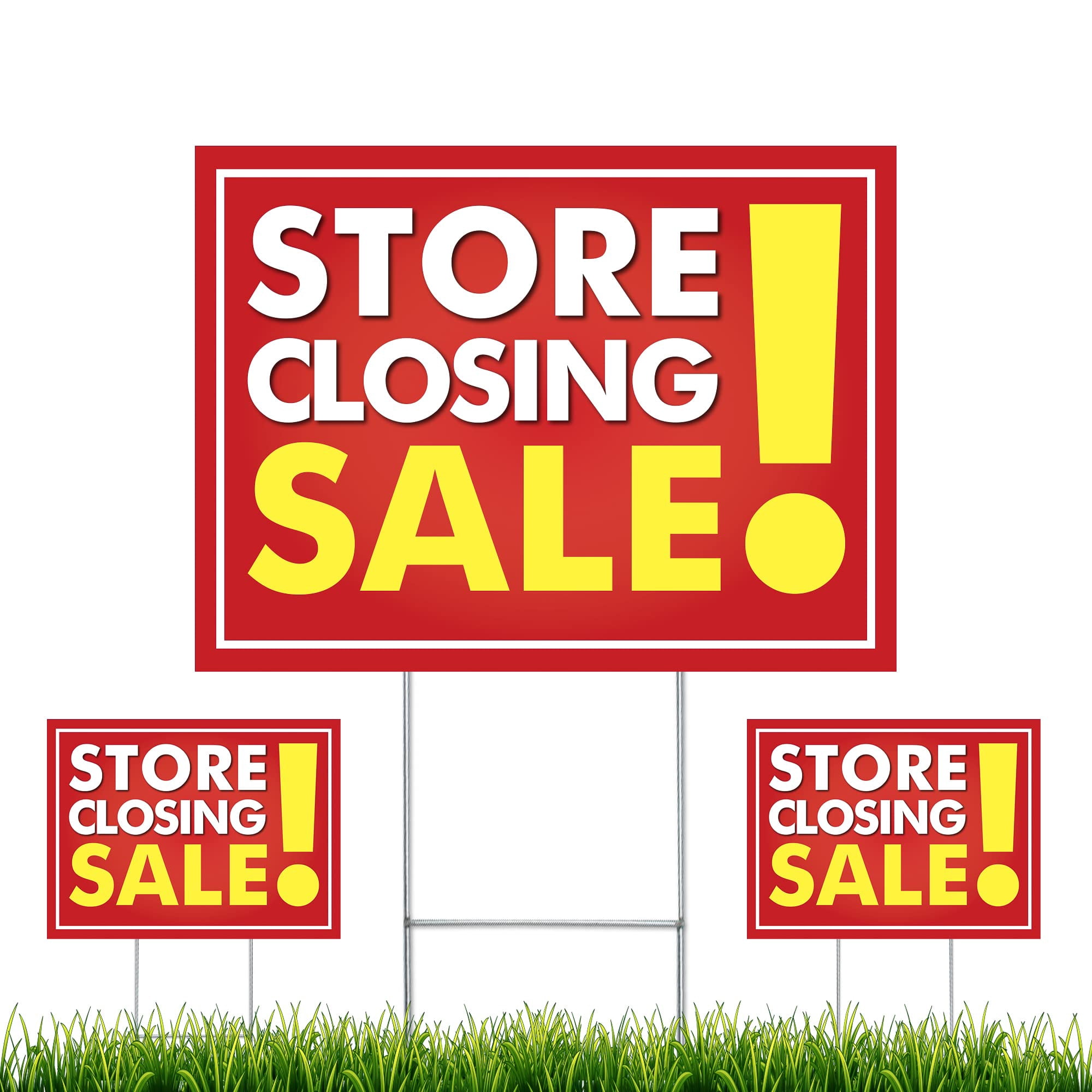 NEXT LEVEL SIGNS | Store Closing Sale Yard Signs | Double Sided 24 W x ...