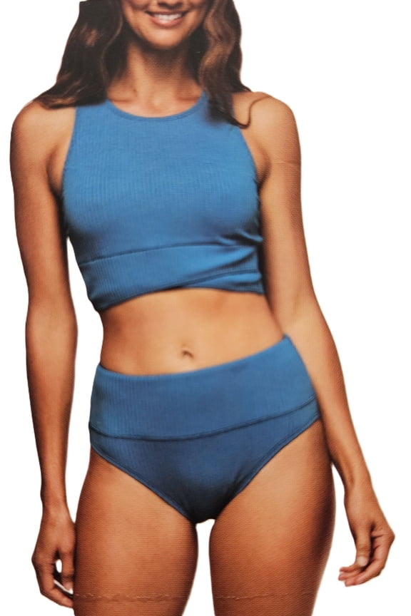 WOMEN'S TWO-PIECE SWIMSUIT | BLUE, MEDIUM