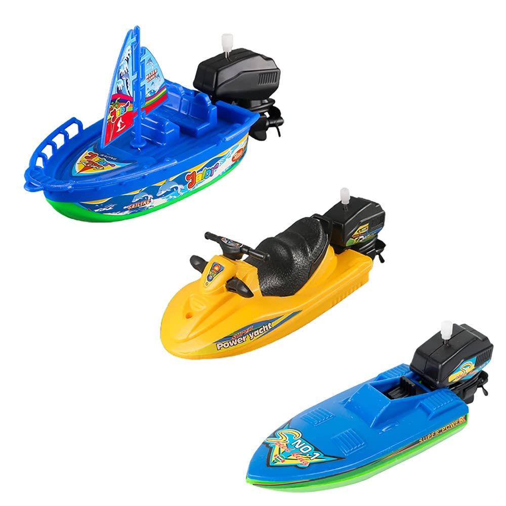 NEXTAKE Wind-up Boat Bathtub Toy Set, Funny Windup Speed Boat Bathtub ...