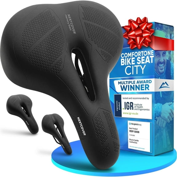 NEXTCOVER® Bike Seat with Memory Foam 3.0 and [Volume-Air] Suspension I Maximum Riding Comfort I Bike seat Cushion for Men & Women I Mountain Bike Saddle, Exercise Bike, Road Bike Seat, Bicycle Seat