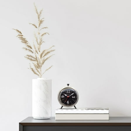 NEXTIME ALARM CLOCK HARVEY - SILVER/BLACK