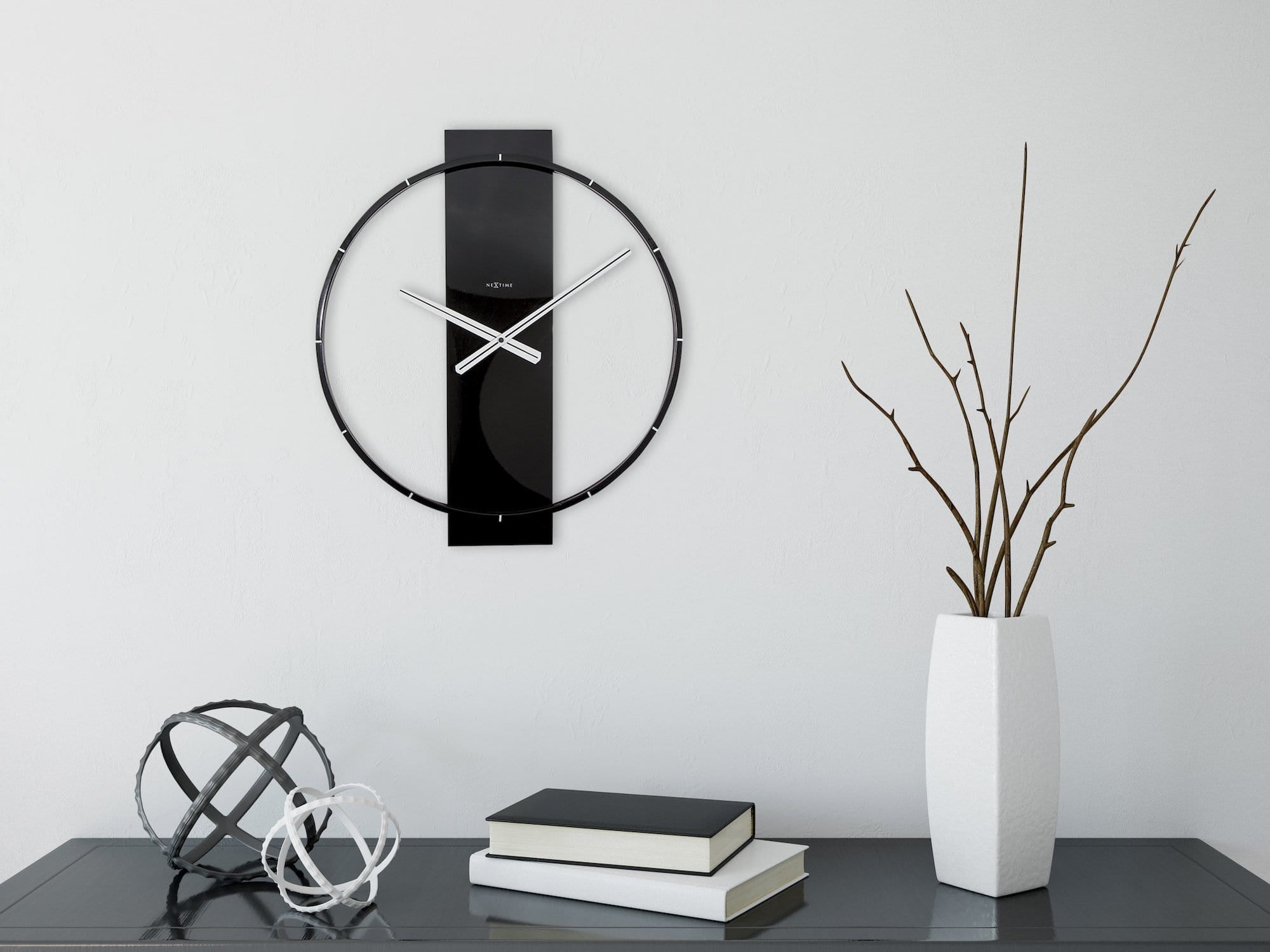NEXTIME WALL CLOCK CARL - BLACK