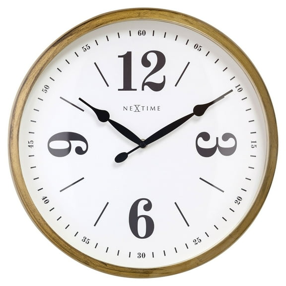 NEXTIME WALL CLOCK CLASSIC - GOLD/WHITE