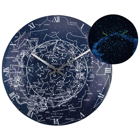 NEXTIME WALL CLOCK MILKY WAY GLOW IN THE DARK