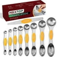 thumbnail image 1 of NEXTOP Magnetic Measuring Spoons Set of 9 Stainless Steel Dual-Sided Stackable Measuring Spoon Nesting Teaspoons Measuring Dry and Liquid Ingredients, Fits in Spice Jars- Orange, 1 of 9