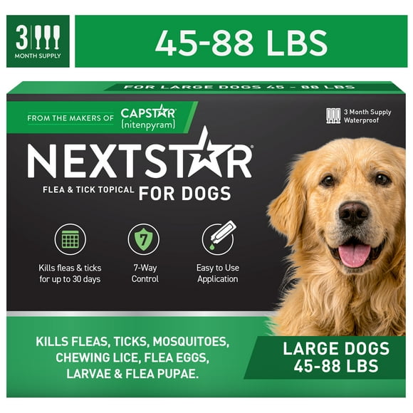 NEXTSTAR Flea & Tick Topical Prevention for Dogs 45-88 lbs, 3-Month Supply