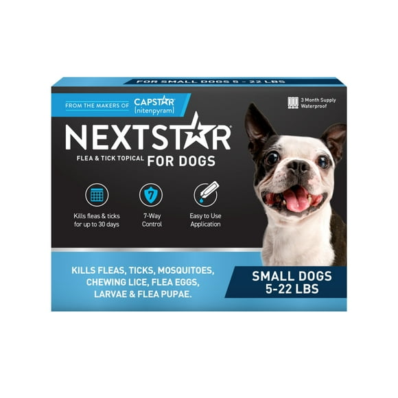 NEXTSTAR Flea & Tick Topical Prevention for Dogs 5-22 lbs, 3-Month Supply
