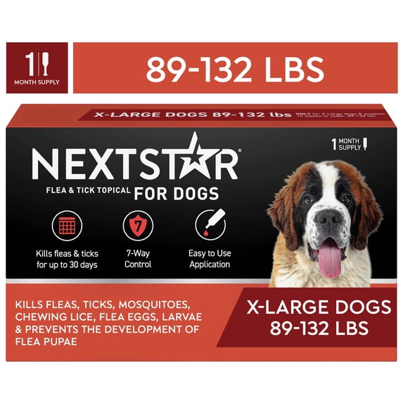 NEXTSTAR Flea & Tick Topical Prevention for Dogs 89-132 lbs, 1-Month Supply