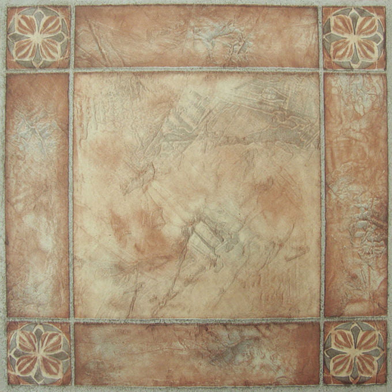 NEXUS (5 Cartons-100 Tiles) Spanish Rose 12x12 Self Adhesive Vinyl Floor Tile - 100 Sq.Ft.