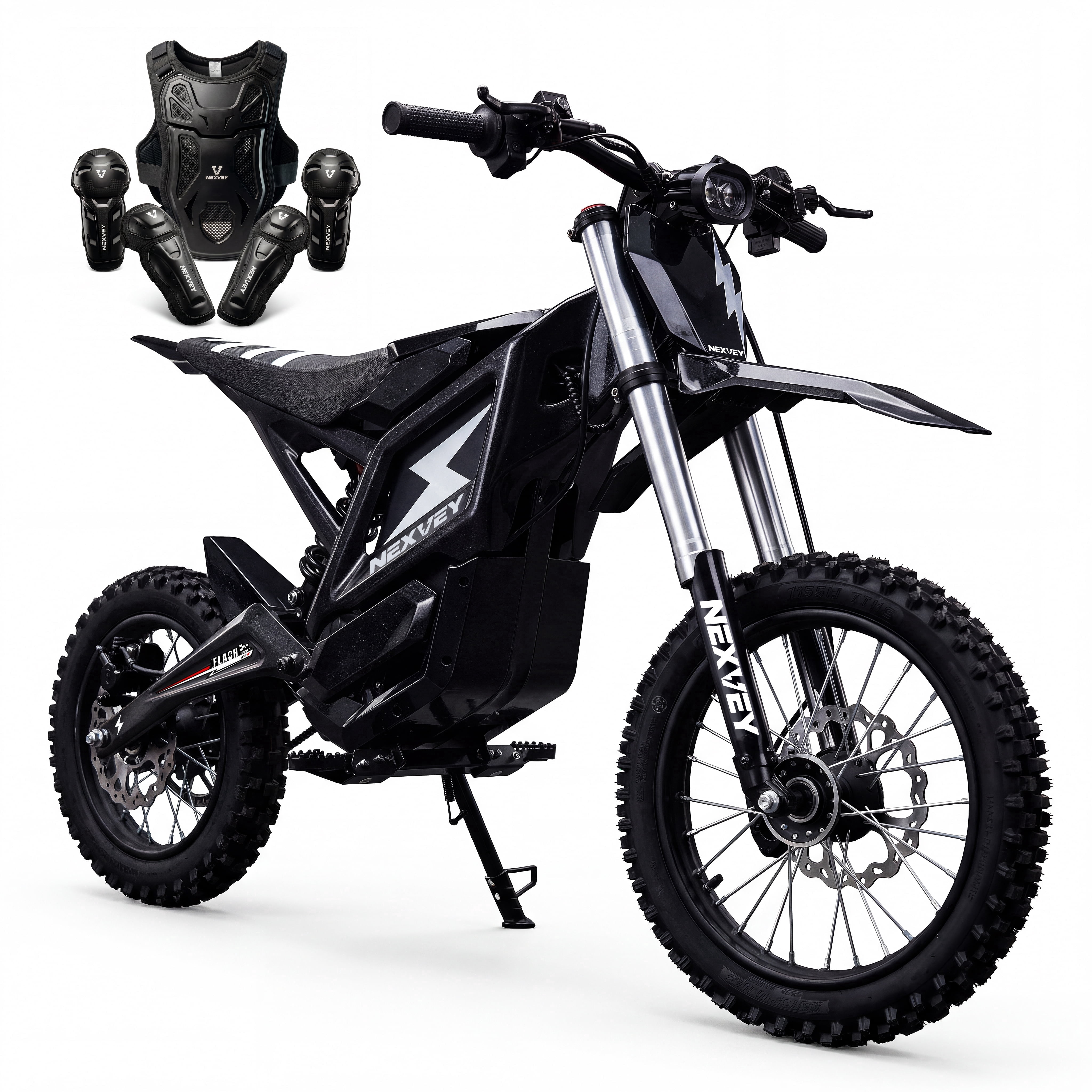 NEXVEY Flash 4000W Peak Electric Dirt Bike for Teens, 48V 22.5AH 35MPH Max Speed 35 Miles Range, Wheelie Assist, Dual Suspension & Dual Disc Brakes, Come with Body Armor