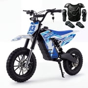 NEXVEY Kids Electric Dirt Bike with Protective Gear Set, 48V 13Ah Battery, 800W Motor, 22 MPH Electric Motorcycle for Kids Ages 8-13, 3-Speed Modes, 14  Off-Road Tires, Chest Elbow Knee Pads