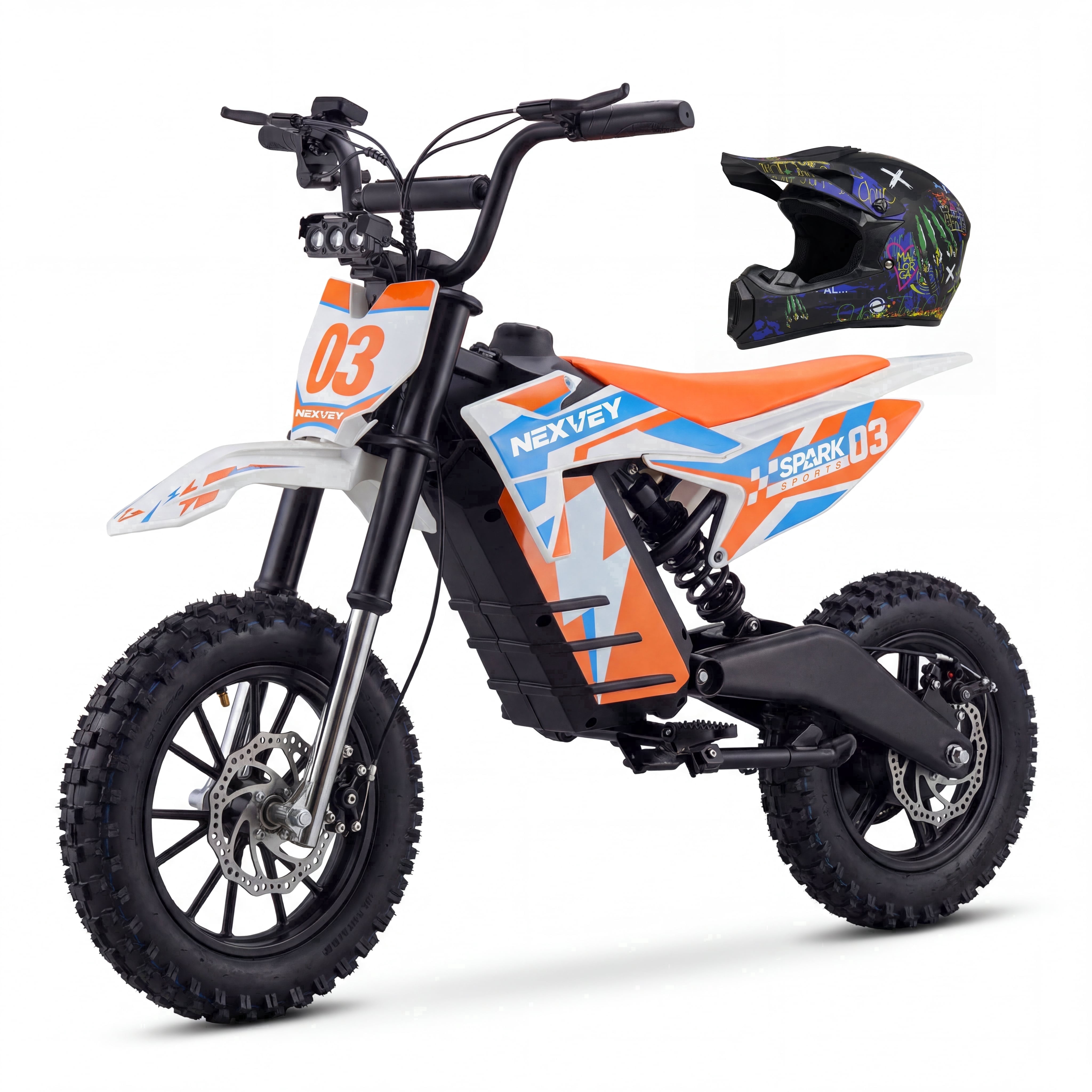 NEXVEY SPARK03 Electric Dirt Bike with Helmet (Size M) for Kids Teens 1500W Off-Road Motorcycle, 3 Speed 22MPH, 48V Battery, Dual Brake & Suspension Electric Motocross Bike for Teens