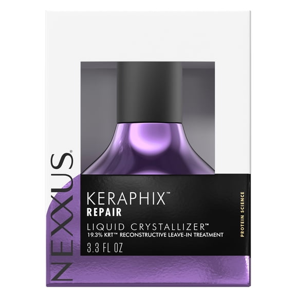 Nexxus Keraphix™ Liquid Crystallizer Reconstructive Leave-In Hair Strengthening Treatment Serum For Damaged Hair Powered by Krt™ Keratin Resistance Therapy with Liquid Crystal Amino Acids, 3.3 fl oz