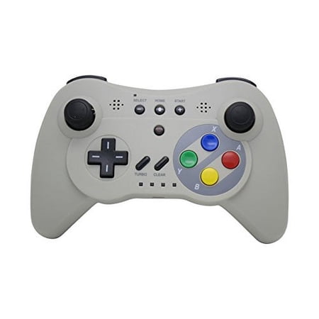 NEXiLUX Wireless Classic Pro Controller Gamepad Compatible with Nintendo Wii U, Gray
