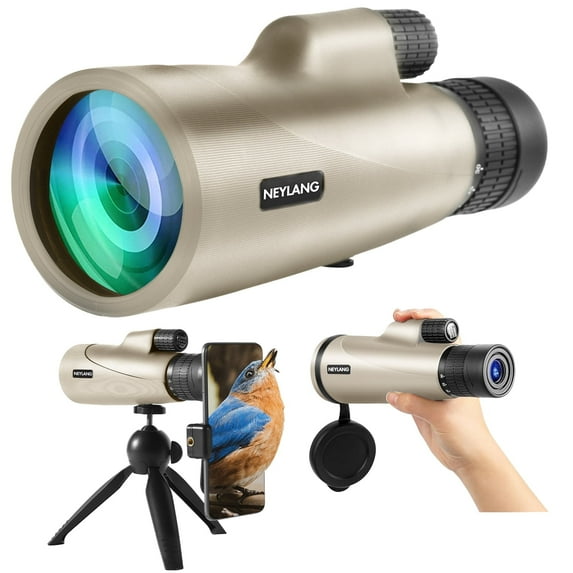 NEYLANG 10-30x50mm Monocular with Tripod Phone Adapter,Bak-4 Prism FMC Monoculars for Bird Watching ,Adult High Powered Monoculars for Hunting,Campings,Outdoor