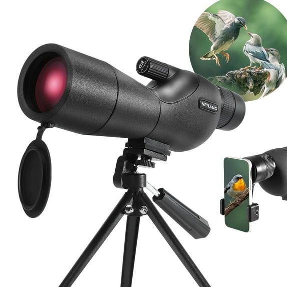 NEYLANG 25-75x60mm Spotting Scope w/Tripod Phone Adapter Carry Bag for Shooting Target,Bird Watching,Hunting,Outdoor