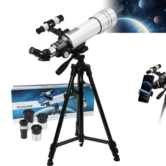 NEYLANG Telescope,70mm Aperture 400mm Focal Length (20-333x) Refractor Telescope w/Tripod,3pcs Eyepieces & a 5x Barlow Lens for Adult Beginners Kids Astronomer