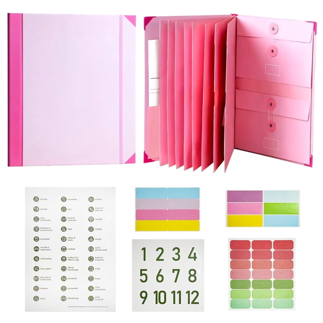 NEZART Important Document Organizer Binder with Labeled Pockets, for ...