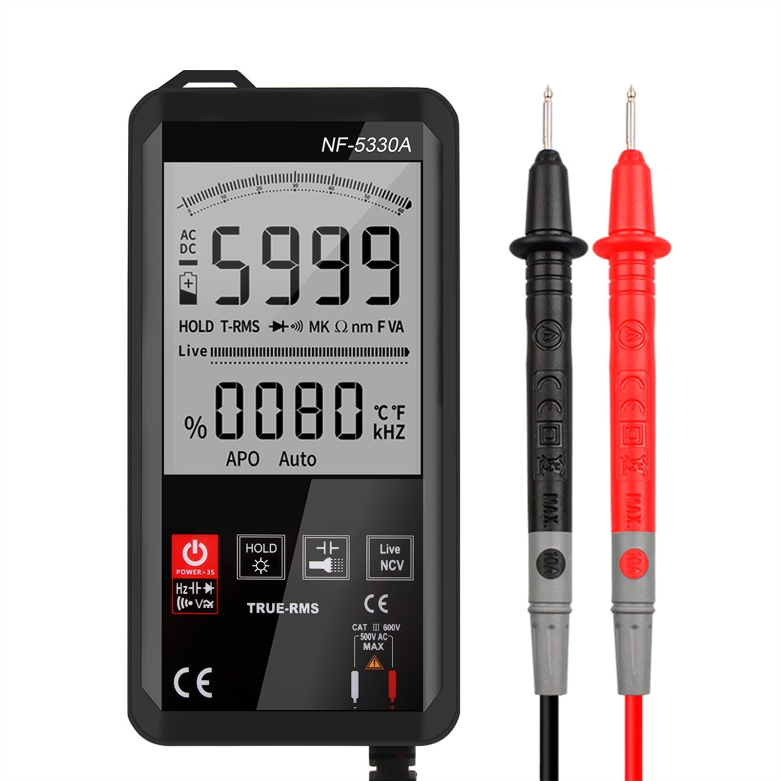 NF-5330A Digital Multimeter Counts LCD Color Display DC AC Voltage Capacitance Diode Meter Continuity Tester ,Fast Responses