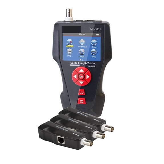 NF-8601W Network Cable Tester RJ45 RJ11 BNC Multifunction POE Crosstalk Lan Network Test 8pcs Remot Cable Tracker