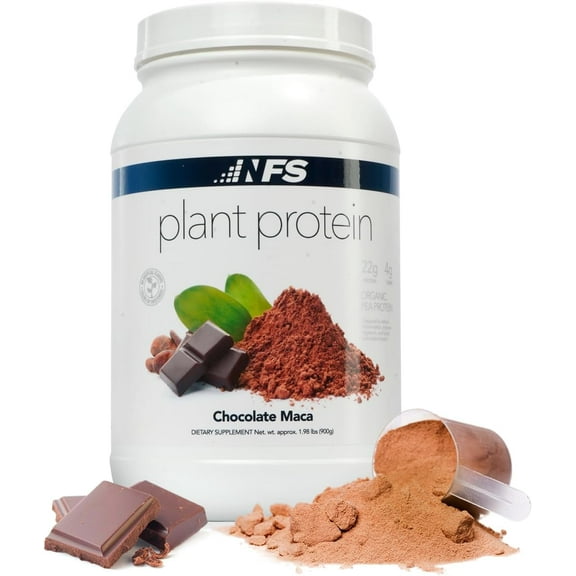 NF Sports Organic All-Natural Plant-Based 22g Protein Powder, Chocolate Maca, Gluten-Free, Vegan, 25 Servings