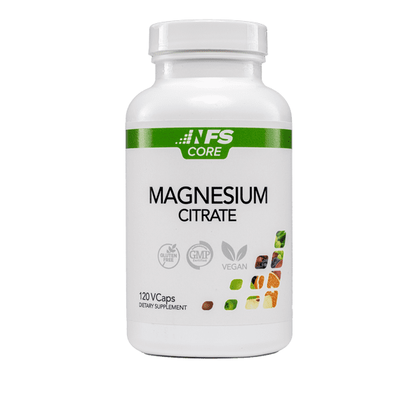 NF Sports Core Magnesium Citrate High Absorption 400 mg per Serving Vegetarian Capsules, 120 Count