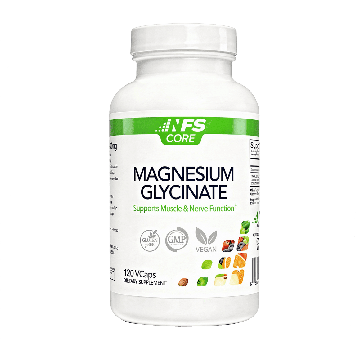 NF Sports Core Magnesium Glycinate High Absorption 400 mg per Serving Vegetarian Capsules, 60 Servings, 120 Count