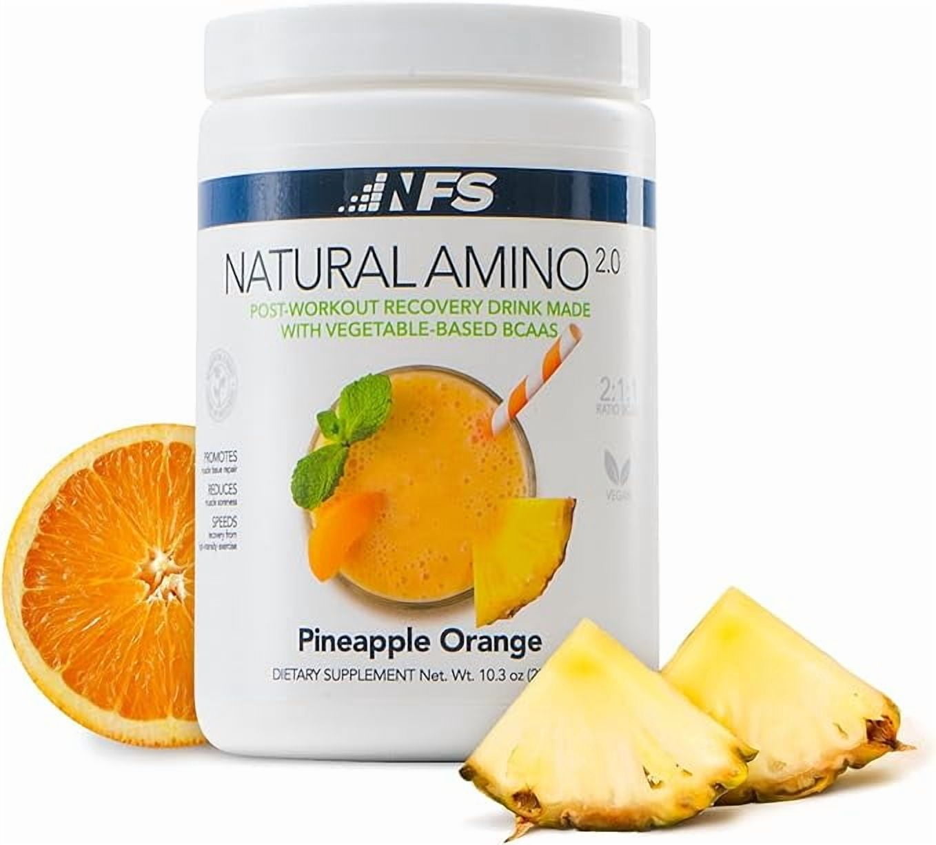 NF Sports Amino 2.0 BCAA + Electrolyte Powder for Hydration, Recovery & Endurance Orange Pineapple Sugar-Free 30 Servings