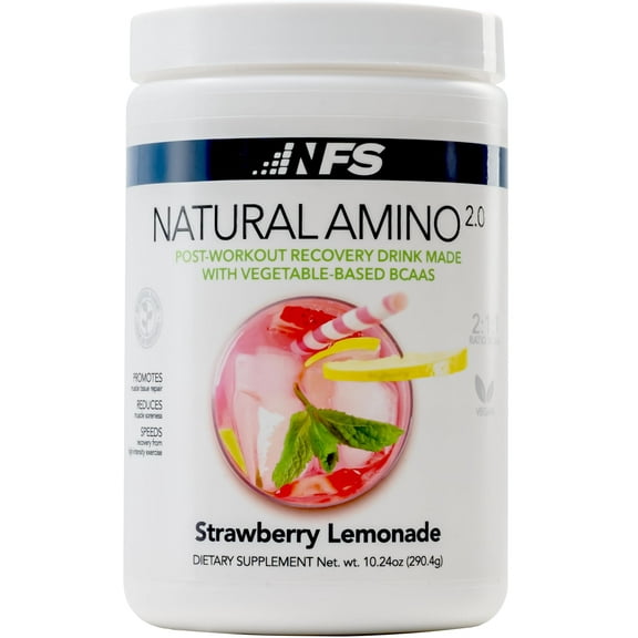NF Sports Natural Amino 2.0 – BCAA Powder for Hydration, Endurance & Muscle Recovery – Strawberry Lemonade Flavor – Sugar-Free Amino Acid Supplement – 30 Servings