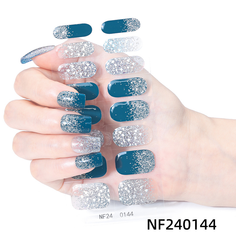NF240144 Gel Nail Sticker French Butterfly Onion Powder Smudge Uv Light Half-Baked Half-Cured Nail Sticker