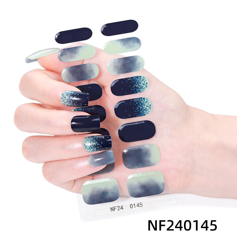 NF240145 Gel Nail Sticker French Butterfly Onion Powder Smudge Uv Light Half-Baked Half-Cured Nail Sticker