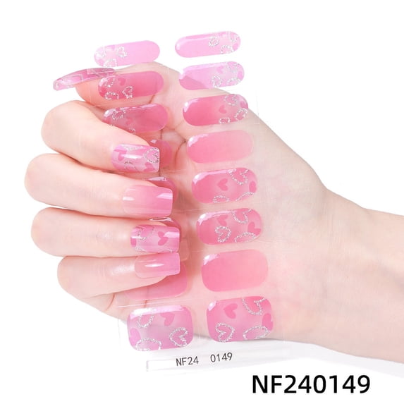 NF240149 Gel Nail Sticker French Butterfly Onion Powder Smudge Uv Light Half-Baked Half-Cured Nail Sticker