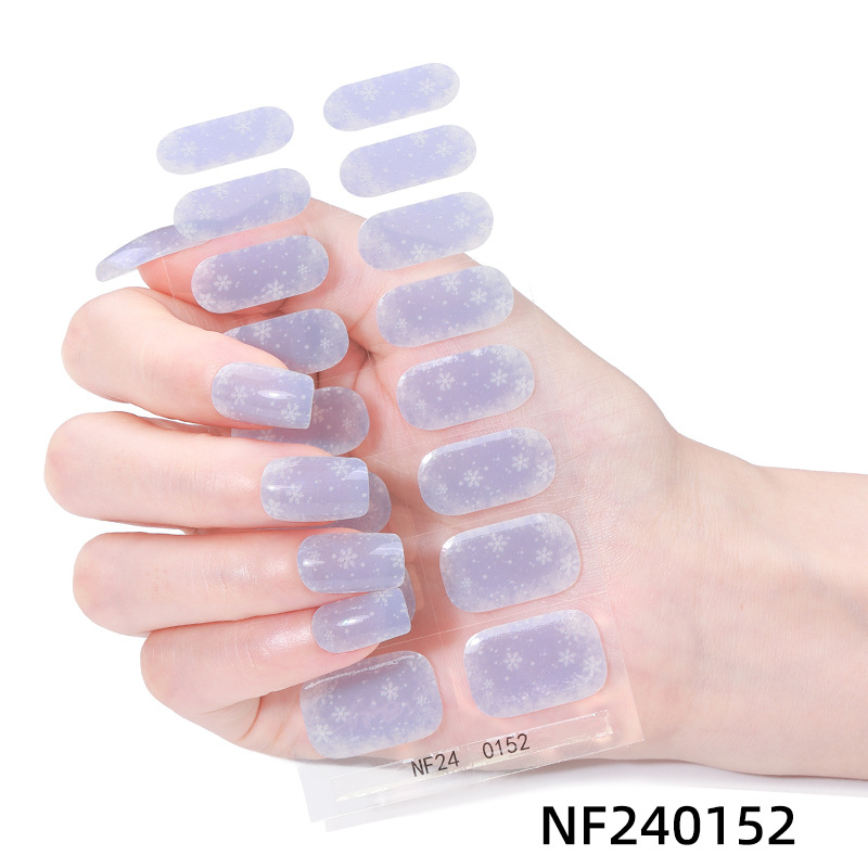NF240152 Gel Nail Sticker French Butterfly Onion Powder Smudge Uv Light Half-Baked Half-Cured Nail Sticker