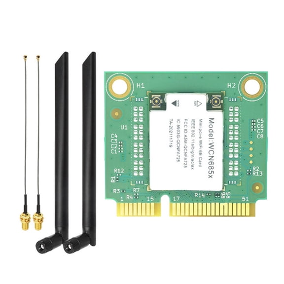 NFA725 NFA765 WCN685 WIFI 6E Card AX6000 2.4G 5G 6G Bluetooth 5.2 Mini PCIE Wireless WiFi Card Adapter with 8DB Antennas
