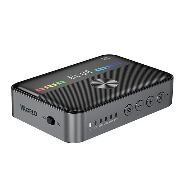 NFC Bluetooth 5.3 Audio Receiver Transmitter RGB Light USB 3.5MM AUX Coaxial Optical Converter Adapter Black