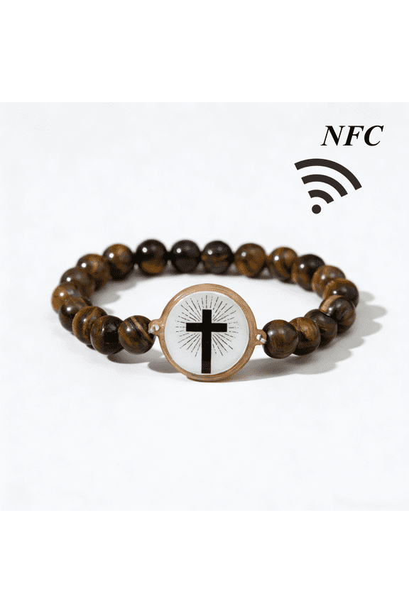 NFC Christian Bead Bracelet for Women, Men and Teens, Natural Stone Stretch Bracelet with Faith-Inspired Messages, Inspirational Gift for Christmas, Birthdays and Daily Wear