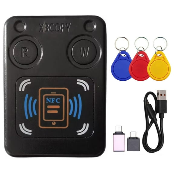 NFC RFID Smart Chip Card Reader Copier+3XCUID Keychain IC 13.56Mhz ID 125Khz 250Khz 375Khz RFID Token Clone Duplicator