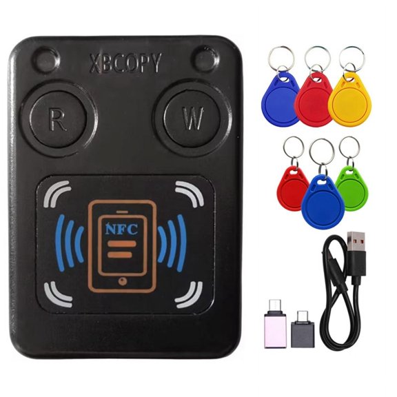 NFC RFID Smart Chip Card Reader Copier+3XUID/CUID Keychain IC 13.56Mhz ID 125K 250K 375K RFID Token Clone Duplicator