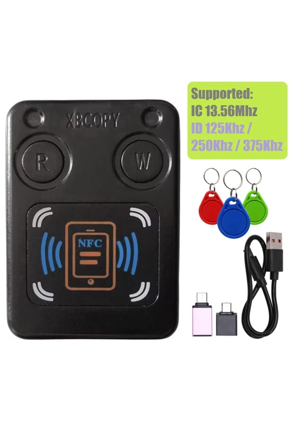 NFC RFID Smart Chip Card Reader Copier+3XUID Keychain IC 13.56Mhz ID 125Khz 250Khz 375Khz RFID Token Clone Duplicator