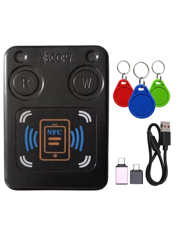 NFC RFID Smart Chip Card Reader Copier+3XUID Keychain IC 13.56Mhz ID 125Khz 250Khz 375Khz RFID Token Clone Duplicator