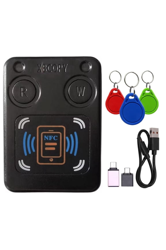 NFC RFID Smart Chip Card Reader Copier+3XUID Keychain IC 13.56Mhz ID 125Khz 250Khz 375Khz RFID Token Clone Duplicator