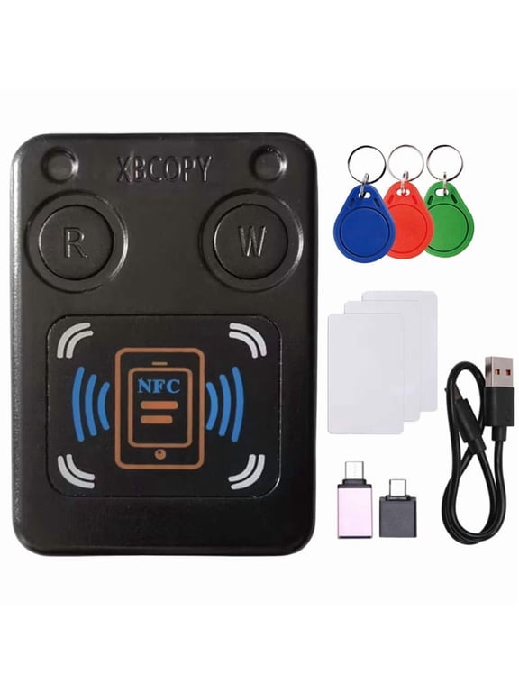 NFC RFID Smart Chip Card Reader Copier+3xCUID Keychain/UID Card IC 13.56M ID 125K 250K 375K RFID Token Clone Duplicator