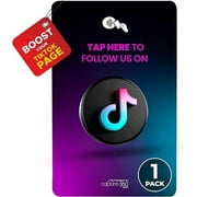 NFC Social Media Growth Pack Multi-Platform Networking Card & Display, Follower Increase, Reusable, Slim, Durable & Compatible for Influencers & Business - TikTok, Pack of 1