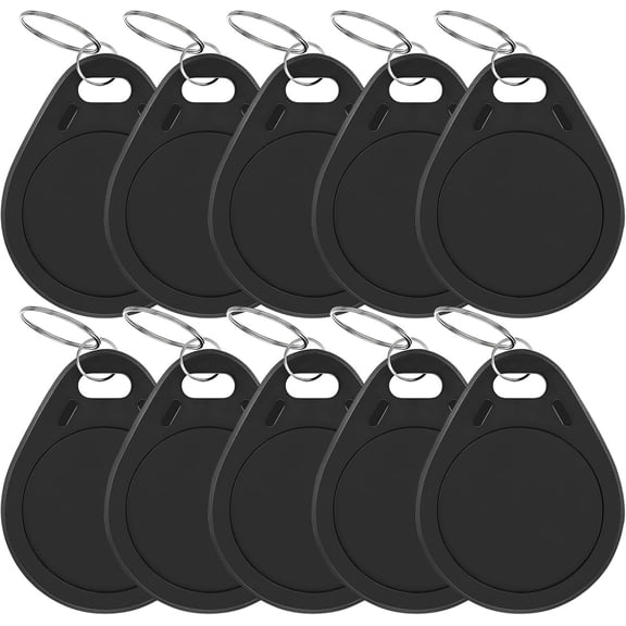 NFC Tags 215 NFC Keytags Black NFC fob Rewritable NFC 215 Tag NFC Business Card Programmable NFC Tag 504 Bytes Memory,Compatible with Android & iPhones (Black-NTAG215-3#-10PCS)