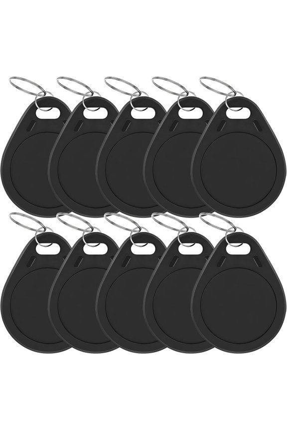 NFC Tags 215 NFC Keytags Black NFC fob Rewritable NFC 215 Tag NFC Business Card Programmable NFC Tag 504 Bytes Memory,Compatible with Android & iPhones (Black-NTAG215-3#-10PCS)