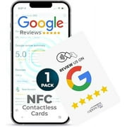 NFC Tap Card: Business Review Card, Contactless, Enhances SEO, Saves Time, User-Friendly, Reusable, Boosts Online Presence & Encourages Business Feedback - Pack of 1, White