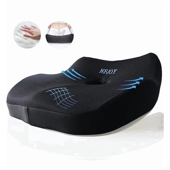 NFJOY Ergonomic Donut Pillow for Tailbone Pain, Office Chair, Car Seat, Hemorrhoid, Memory Foam Cushion