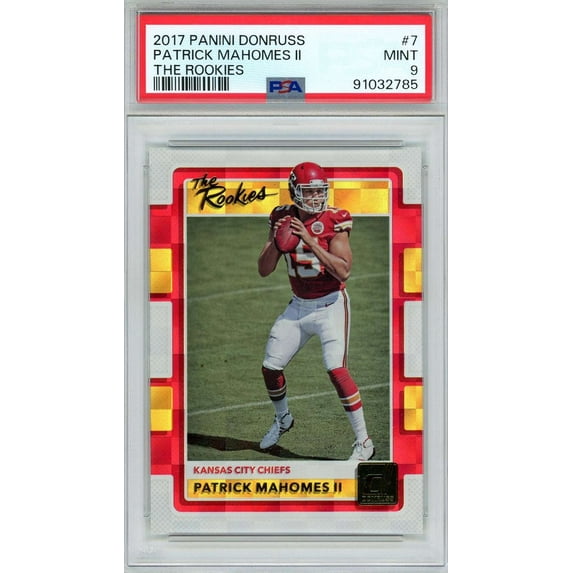 NFL 2017 Panini Donruss Football The Rookies Patrick Mahomes II #7 (PSA 9)